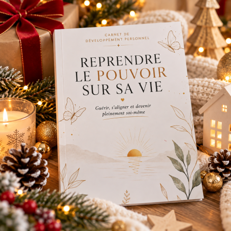 Reprendre le pouvoir sur sa vie – Carnet de développement personnel Couverture du carnet « Reprendre le pouvoir sur sa vie », créé par Pour et Avec Vous.